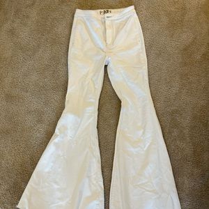 Free People Just Float On Flare Jeans in white